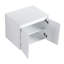 Meuble-lavabo moderne blanc brillant 48 po avec lavabo en résine, portes à fermeture en douceur, 1 armoire murale et armoire latérale, quincaillerie de porte de fermeture à option de rangement, conception à fixation flottante, contreplaqué
