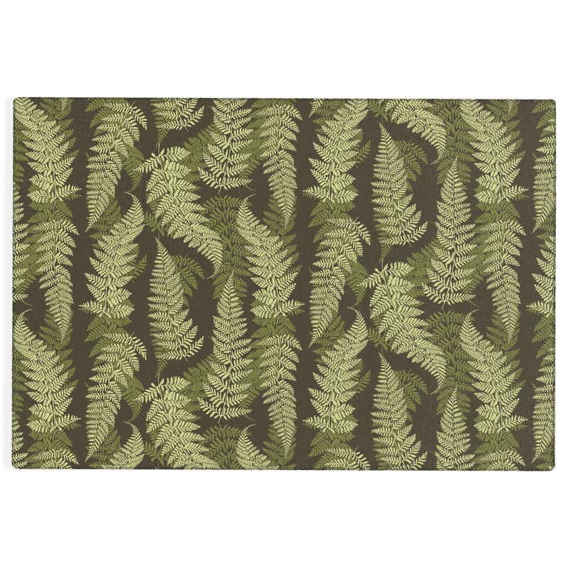 Tapis extérieur rectangulaire en polyester / chenille vert tissé à plat à la machine, Rectangle 8 pi x 10 pi