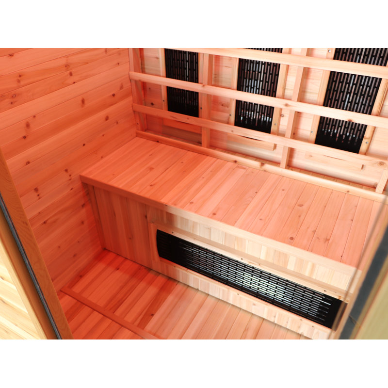 SunRay Saunas 3 - Person Bluetooth Compatible FAR Infrared Sauna in Hemlock