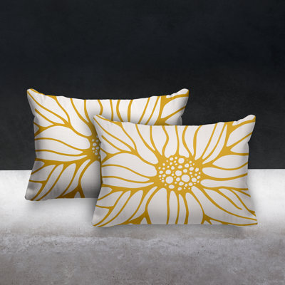 Floral Outdoor Reversible Throw Pillow