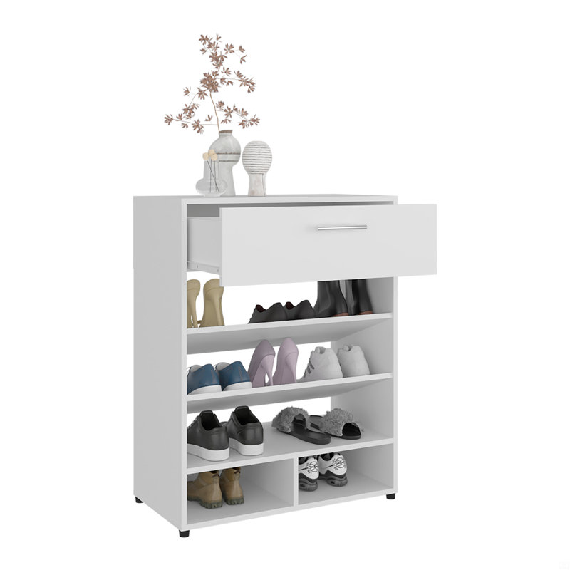 Range-chaussures, 3 niveaux, 1 tiroir, 5 tablettes, rangement pour chaussures