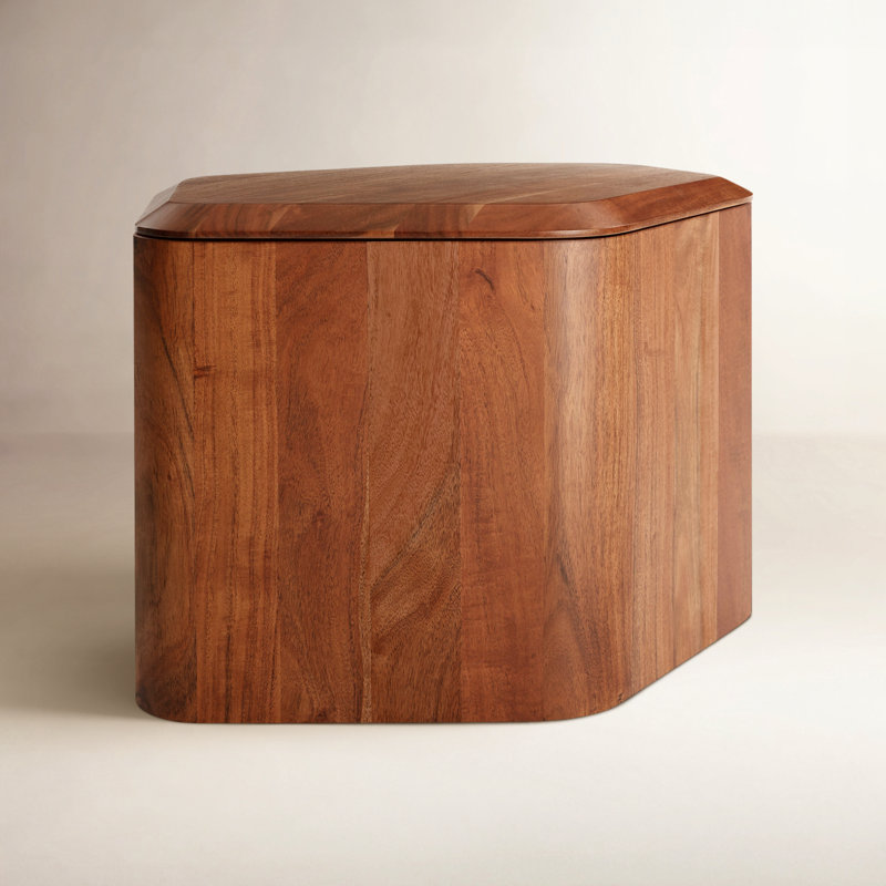 Hoard Solid Wood End Table, Acacia, 15" H x 22" W x 18" D