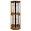 Vitrine en chêne 72 "avec lumières, miroir, étagère réglable à 6 tablettes-1288251211