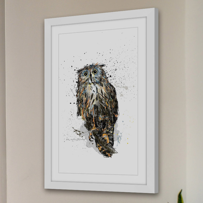 Hibou Owl Framed Canvas Print, 16" x 24"