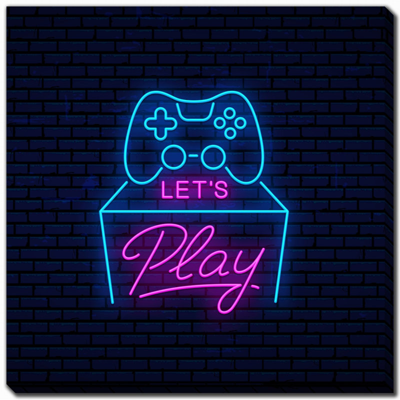 Neon Gaming 3 Canvas Wall Art