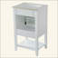 Meuble-lavabo de salle de bain avec lavabo, armoire de salle de bain avec porte à fermeture douce, support de rangement et tablette ouverte-130490465