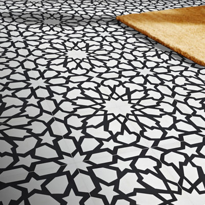 Bahja 8" x 8" Cement Patterned Wall & Floor Tile