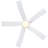 Modern 52" Indoor Matte White Downrod Mount Ceiling Fan with Integrated LED, Remote and  5 Two-Tone Blades-1581397347-1581397346