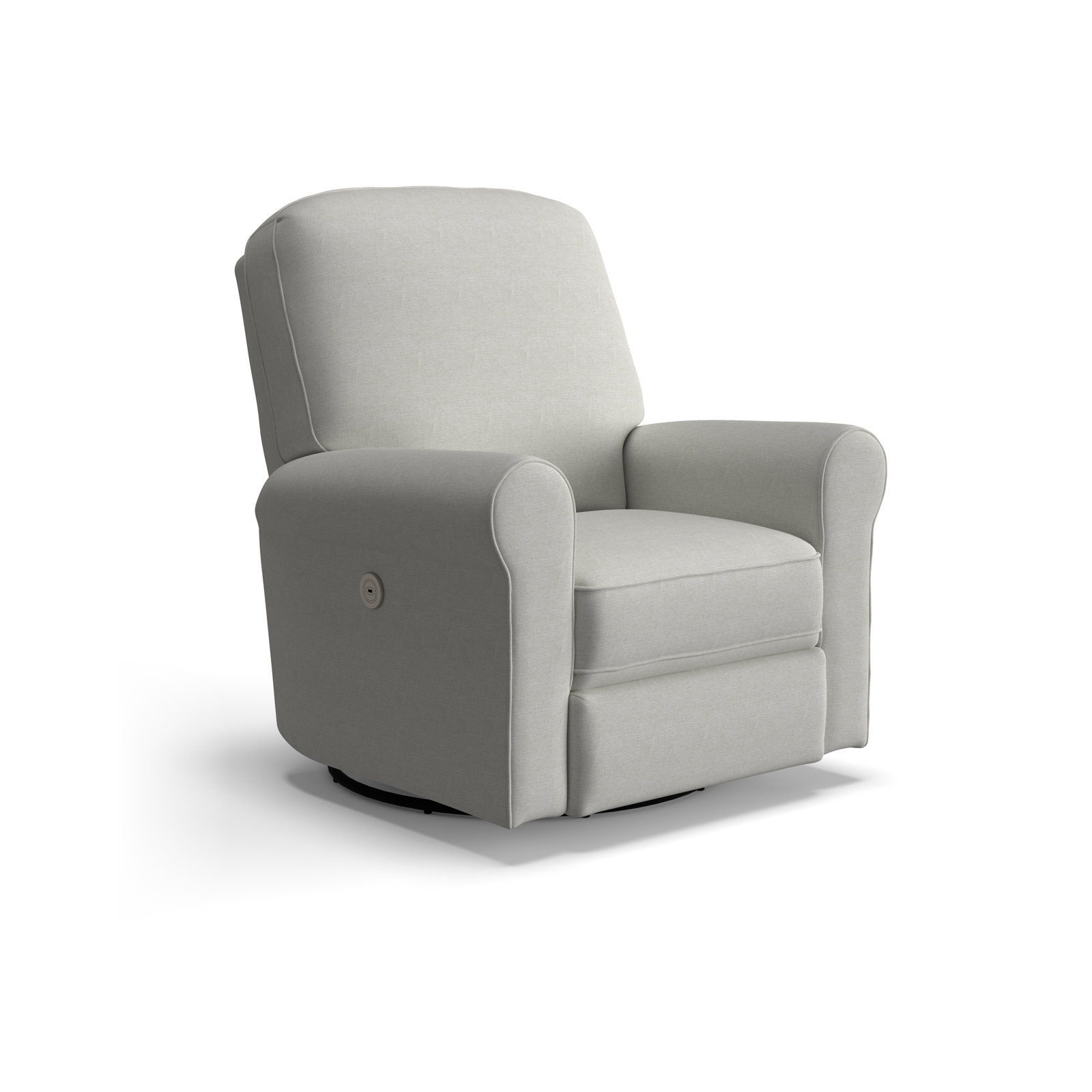 Anastasia Upholstered Swivel Reclining Glider, Snow Ivory Performance
