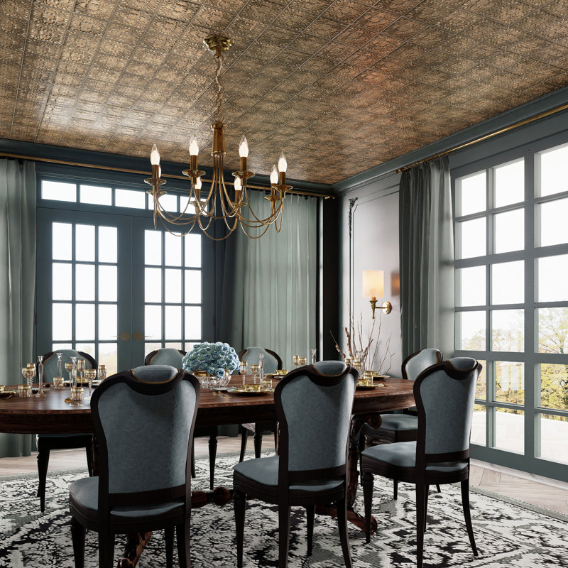 Victorian Tin 17-3/8 in. x 17-3/8 in. Porcelain Wall Tile, Beige