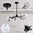 Sputnik Chandeliers for Dining Room Light Fixture Over Table, Modern Crystal Chandeliers, 12 Lights Black Lighting Fixtures for Living Room Bedroom Kitchen Island Bar-766263297-766263302