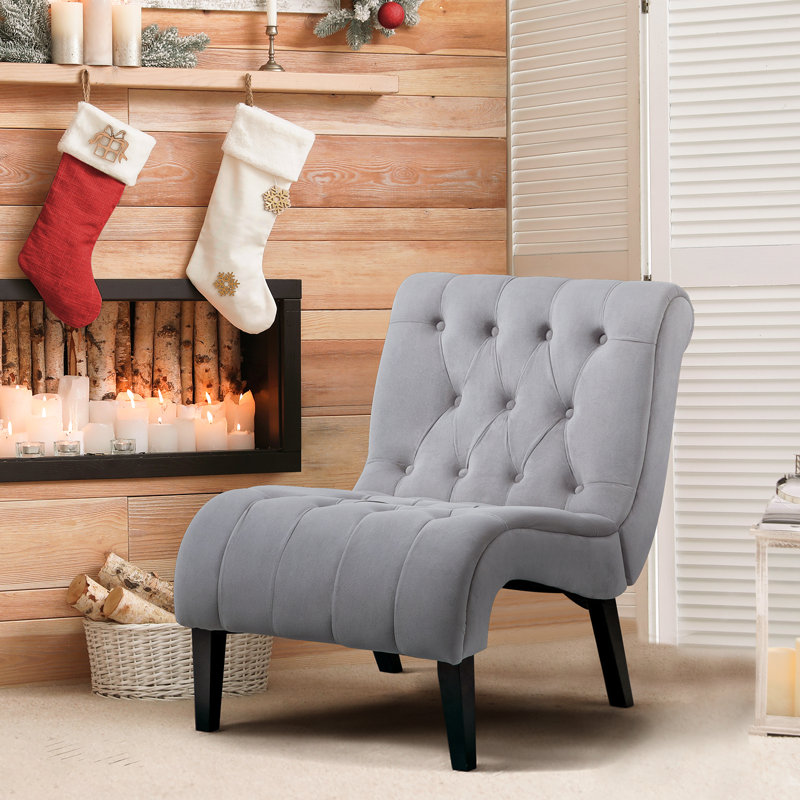 Dorothe Velvet Slipper Chair, Black Velvet, 1