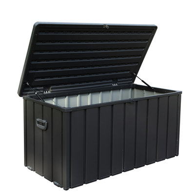 Outdoor Storage Box 100 Gallons - Waterproof, For Beach Towels & Gear Dark Gray Large Deck Gallon, Waterproof Patio Cushions Tools