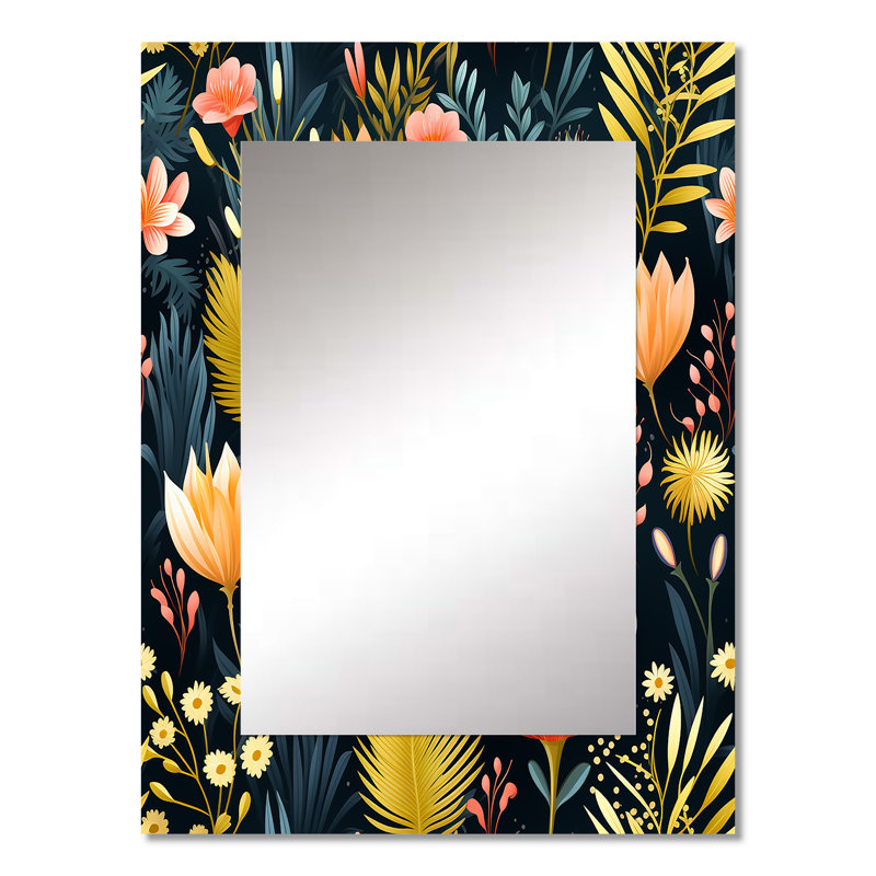 Motif côtier vibrant de bord de mer botanique, 32 po x 24 po
