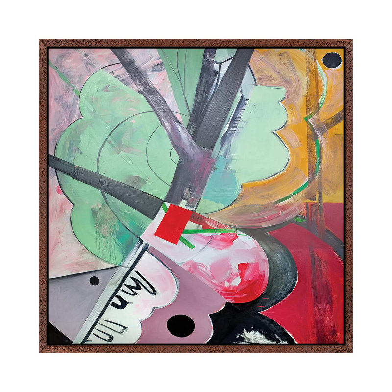 Intersection by Pamela Staker - Painting on Canvas, Classic Brown Wood Framed, 93.98 cm H x 93.98 cm W