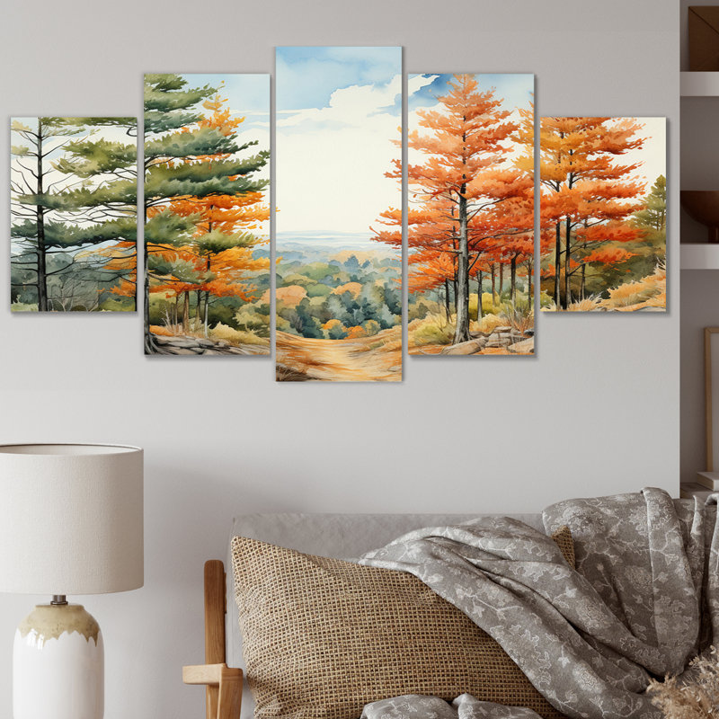 Pin, Autumn Whispers II - Pin Art mural, salon, 5 panneaux