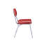 Chaise d'appoint de salle à manger Laketon, similicuir rouge rétro, pieds en métal chromé