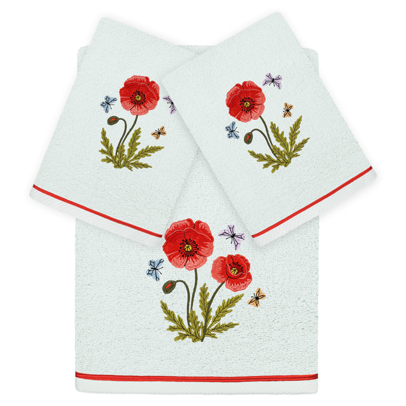 3 Piece Turkish Cotton Towel Set, Aqua