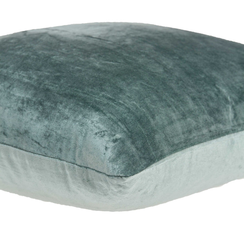 Coussin décoratif carré en mélange de coton 20 po Charlotte Green, Polyester / Bourre en polyester, 20 po x 20 po, Vert