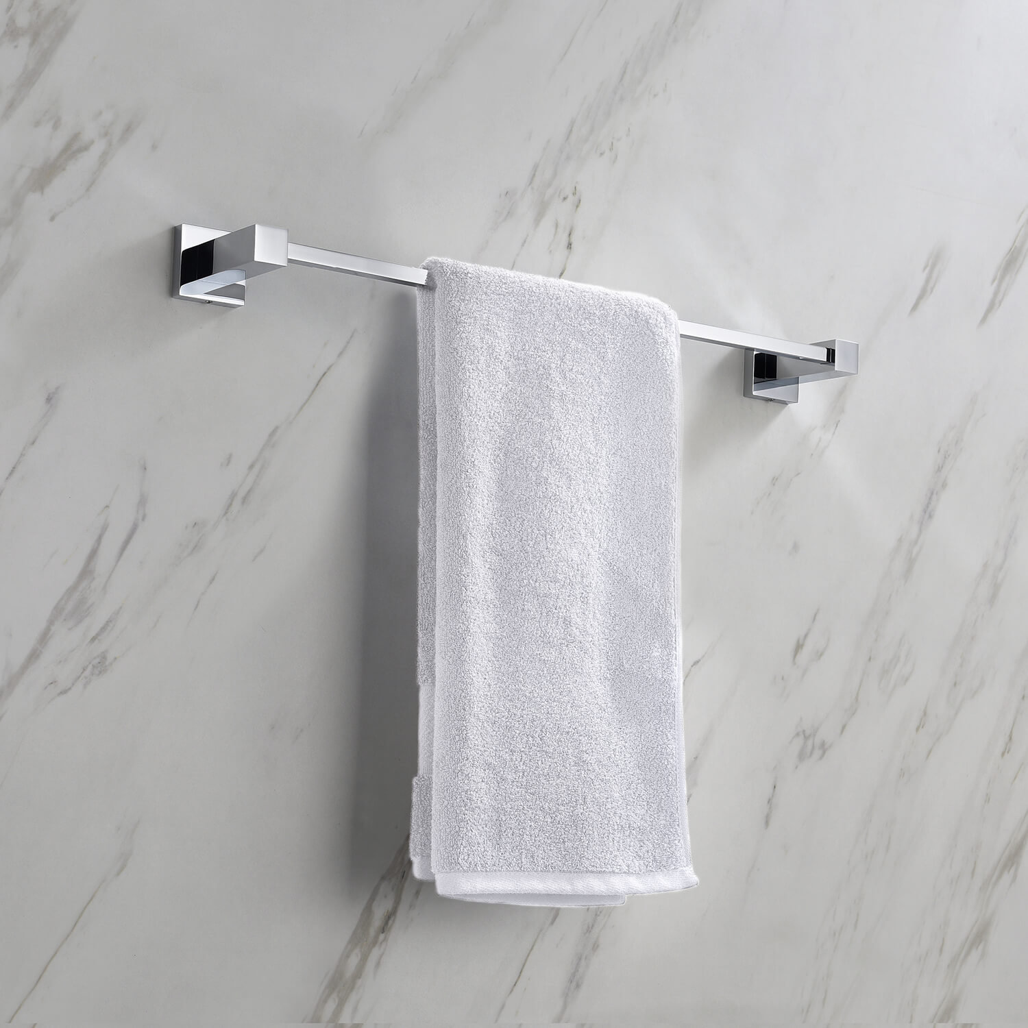 Cube 20" Wall Mounted Towel Bar, Chrome