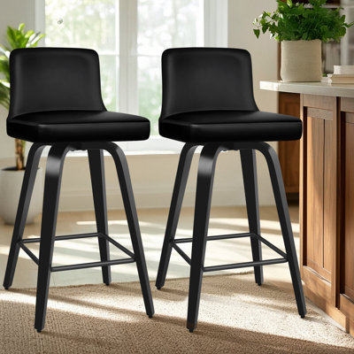 Nettey Swivel Upholstered Counter Stool