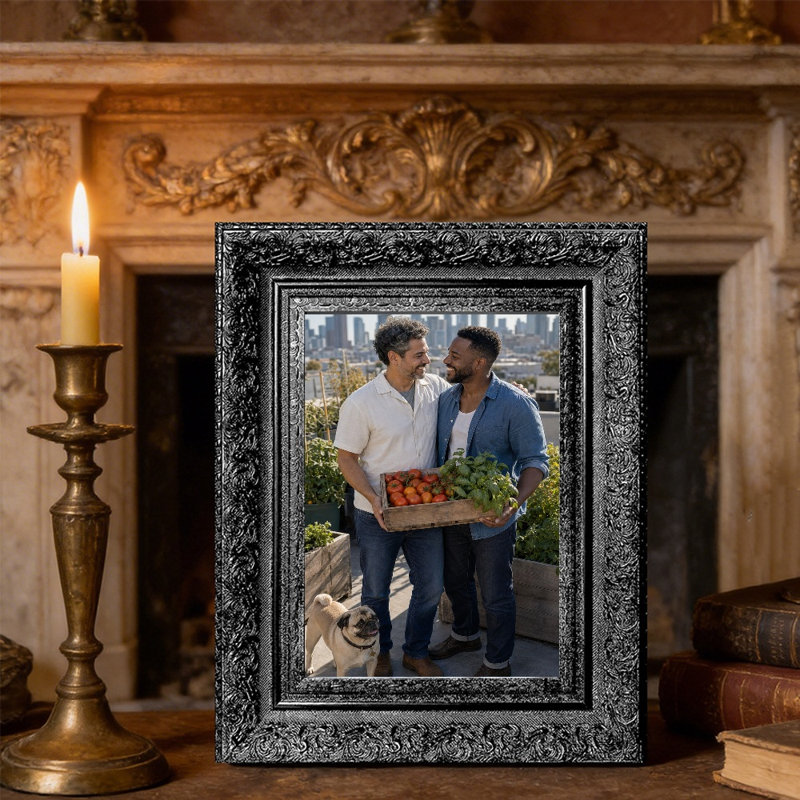 Black 3 PCS 5" x 7" Refined Picture Frame with Plexiglass Front