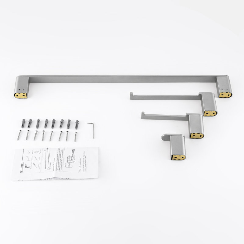 4 - Piece Bathroom Hardware Set, Brushed Nickel