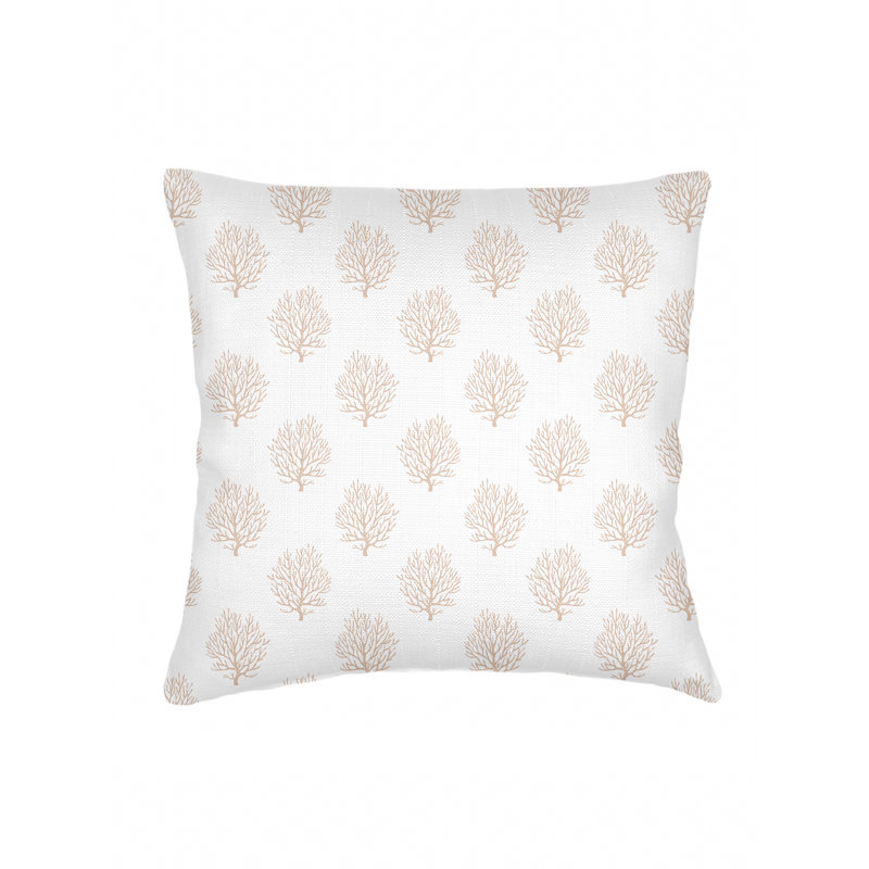 Printed Pillows Linen Geometric Accent Pillow, Beige, Square 26", Down Blend