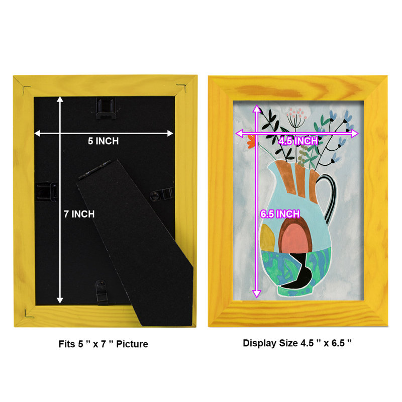 «Ganpot Collage Vase III», reproduction d'art encadrée, H 8 po x l 6 po x P 1 po, Jaune