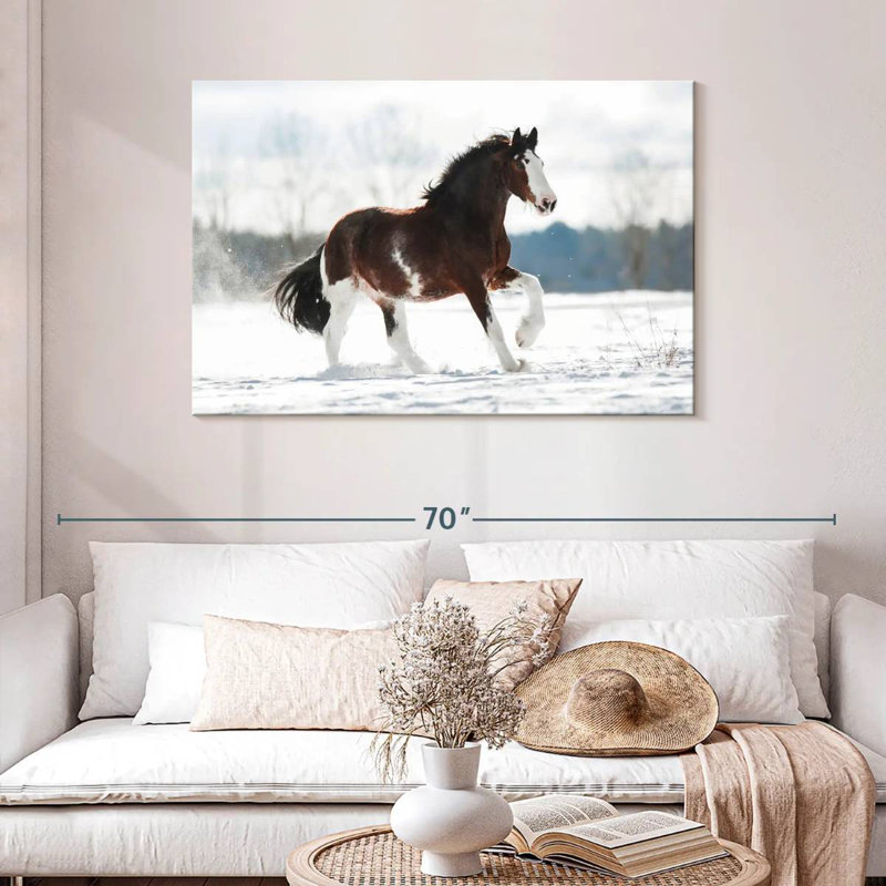 Clydesdale Horse In Winter, 30" H x 45" W