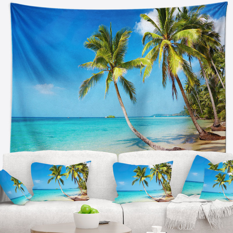 Photographie seascape tapisserie de plage tropicale, H 32 po x l 39 po