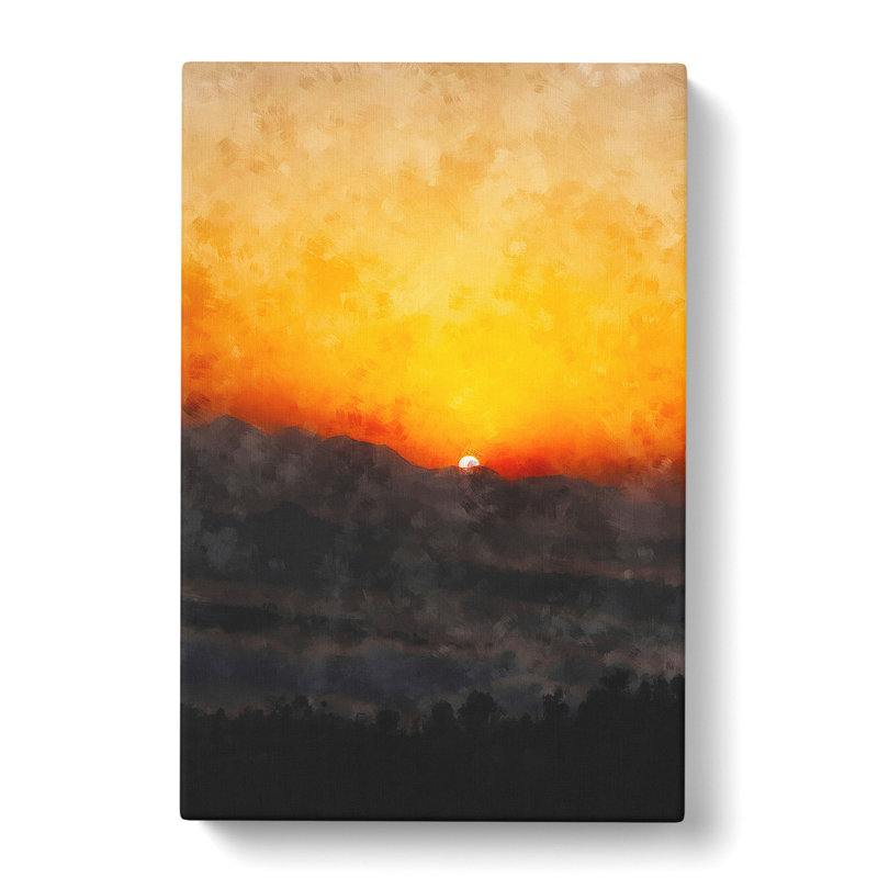 Indian Sunrise - Wrapped Canvas Painting, 60cm H x 40cm W x 3cm D