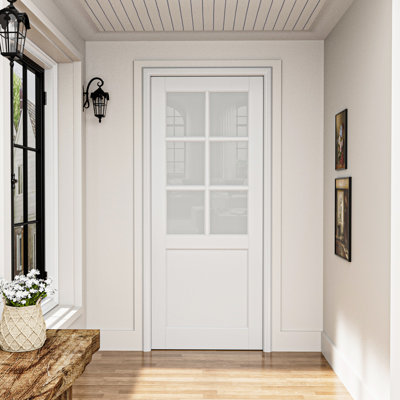 Porte standard en verre givré 6-Lite