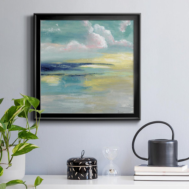 Vue sur l'océan - Peinture sur toile encadrée, H 34,5 po x l 34,5 po x P 1,5 po, Noir