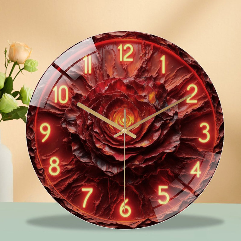 Horloge murale Fiery Rose