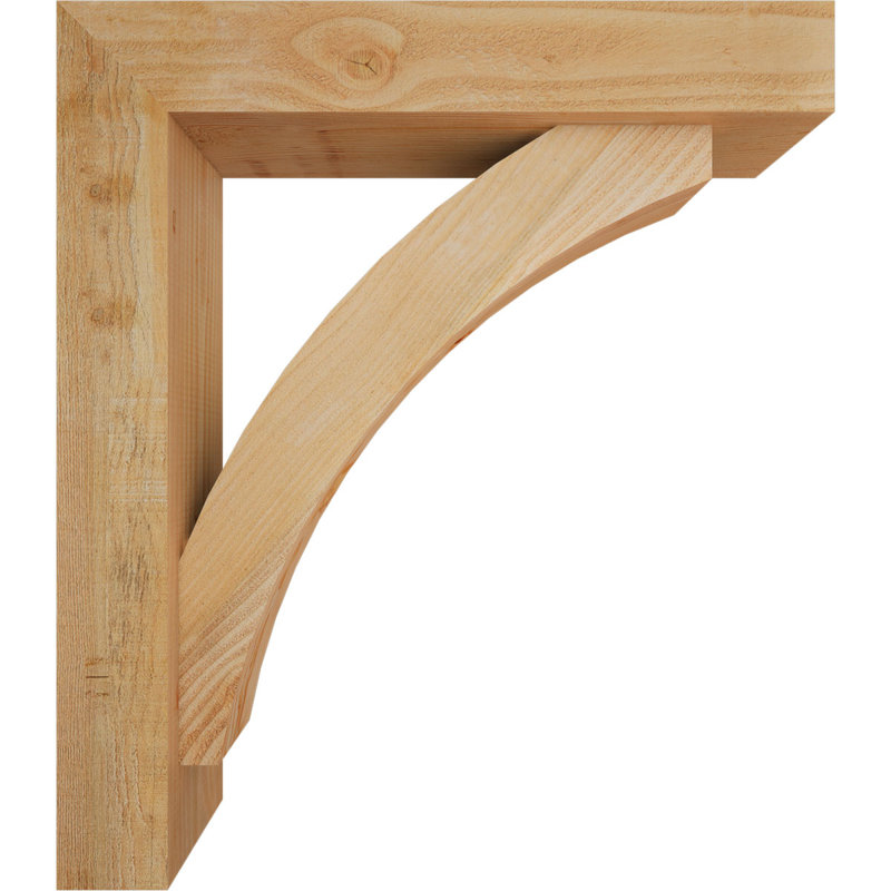 Thorton Block Bracket with Offset Brace, 32 x 28, 6"W Douglas Fir (Rough Sawn)