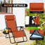  Chaises longues pliantes inclinables et inclinables pour patio avec plateau utilitaire orange