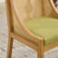 Chaises de salle à manger en rotin avec structure en bois massif, accoudoirs décoratifs et siège rembourré en lin pour un style et un confort rustiques-542800666