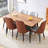 Table And Chair Set. Expandable Rectangle Table - An Artpiece Of Space Transformation.Paired With Brown And Light Gray Spliced Color Dining Chairs.-709076277