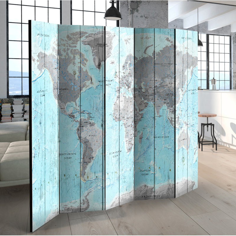 Jaipur 225cm W x 172cm H 5 - Panel Solid Wood Folding Room Divider
