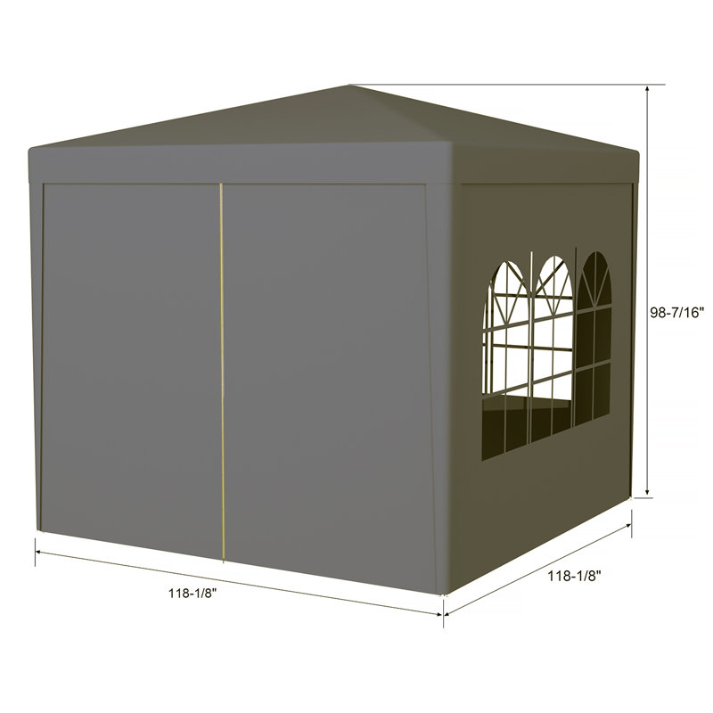 Auvent de mariage 10 pi x 10 pi pour tente de réception d'extérieur robuste + 4 murs amovibles, Bleu