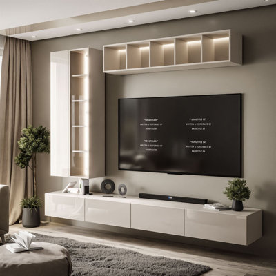 Unfinished Floating TV Stand for TVs up to 77"