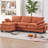 L-Shaped Corduroy Cloud Modular Sofa with Storage Ottoman, 102" Deep Seat Sectional, USB Ports & Phone Pockets, 3-Seat Convertible Couch for Living Room, Apartment, Office-1198975095
