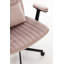 Chaise de bureau moderne en lin bleu avec accoudoirs croisés - Détails du produit-130589286
