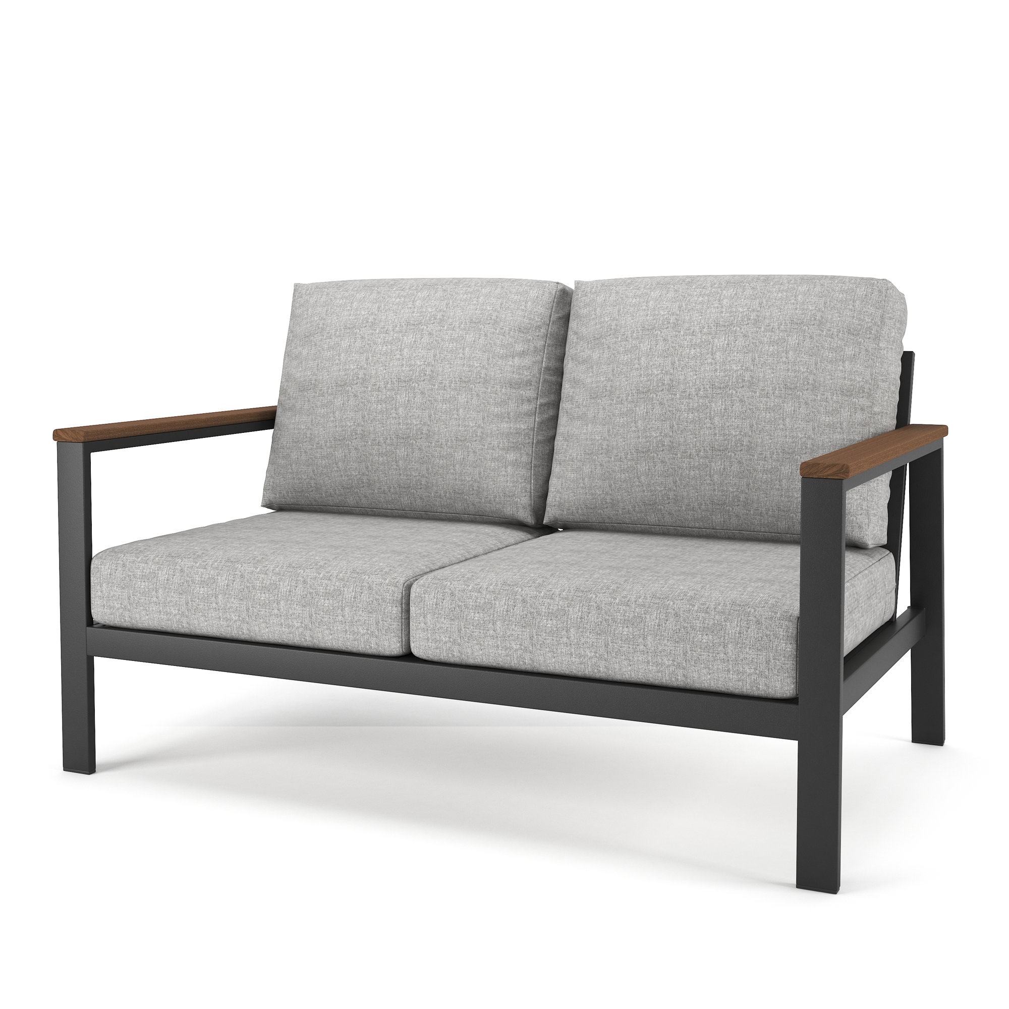 Townsend Loveseat with Sunbrella Cushion, Canvas Granite Sunbrella® Canvas, Brown