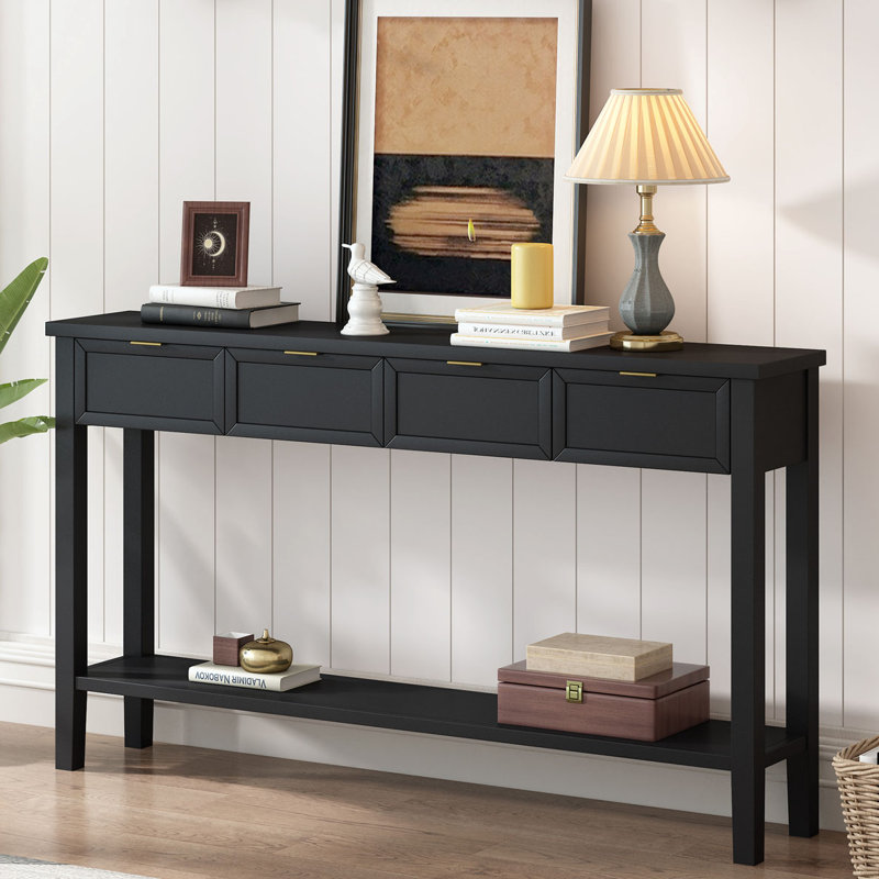 Commode à 4 tiroirs, Noir, noir, noir, noir