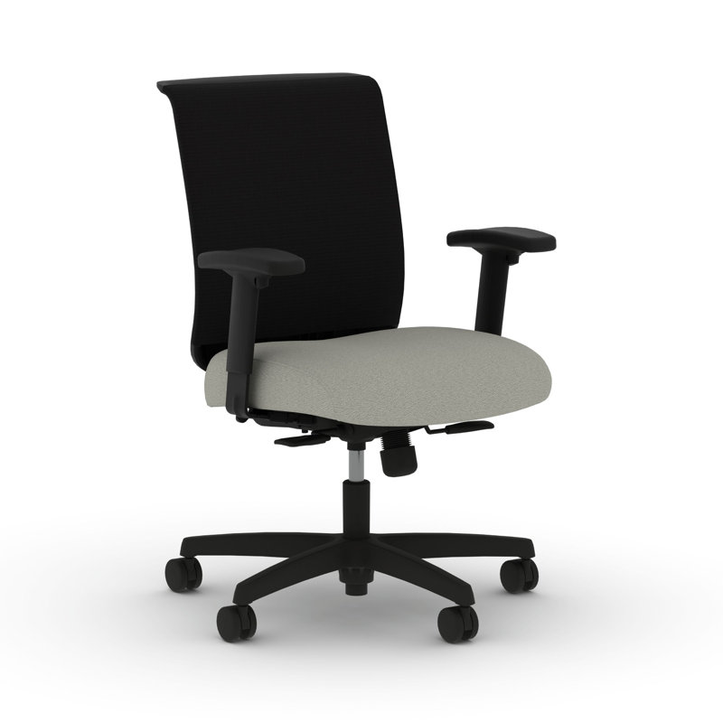 Convergence Mesh Ergonomic Task Chair, Black Frame, Fog, Fabric, Fog