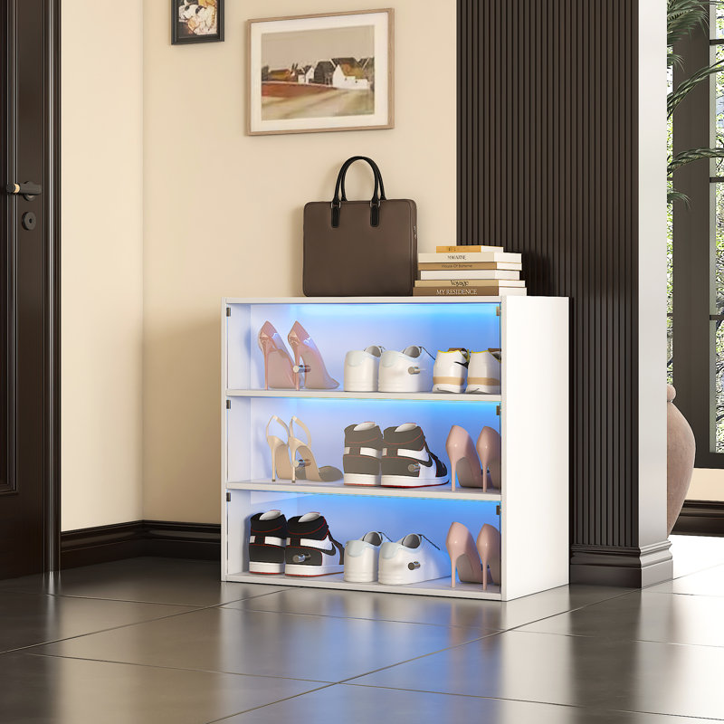 Range-chaussures blanc avec DEL - rangement élégant et fonctionnel pour rehausser votre collection