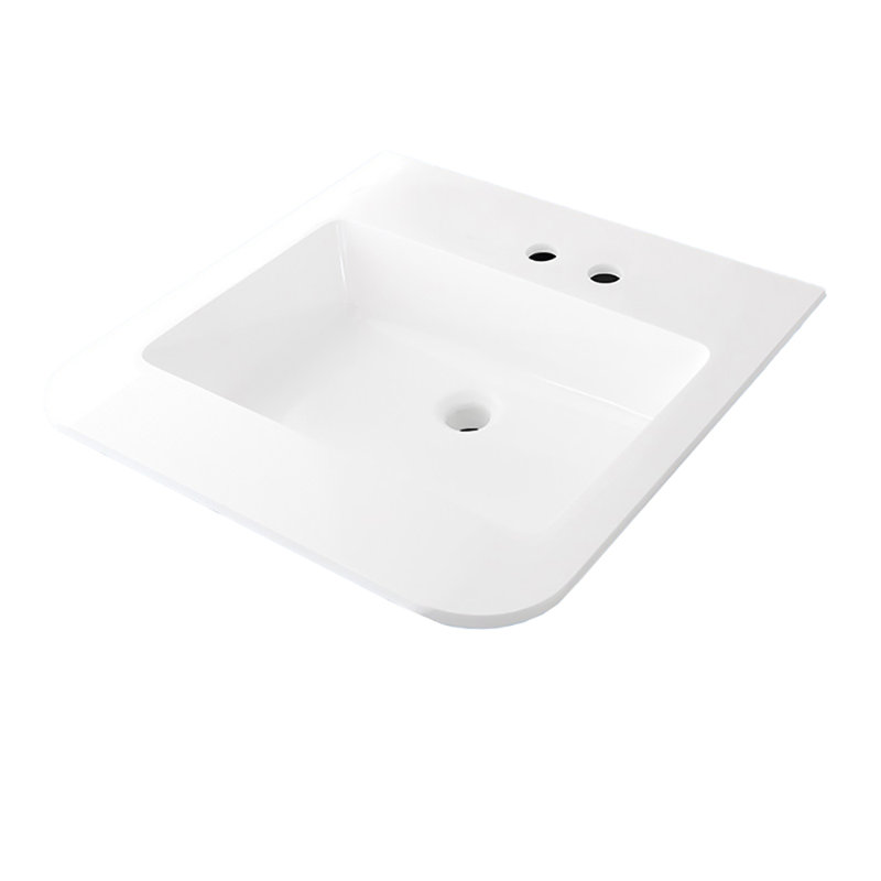 Kubitop 24'' L Bathroom Sink, Gloss White