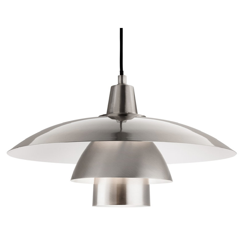 Olsen 1 - Light Brushed Brass Dome Pendant, Brushed Steel